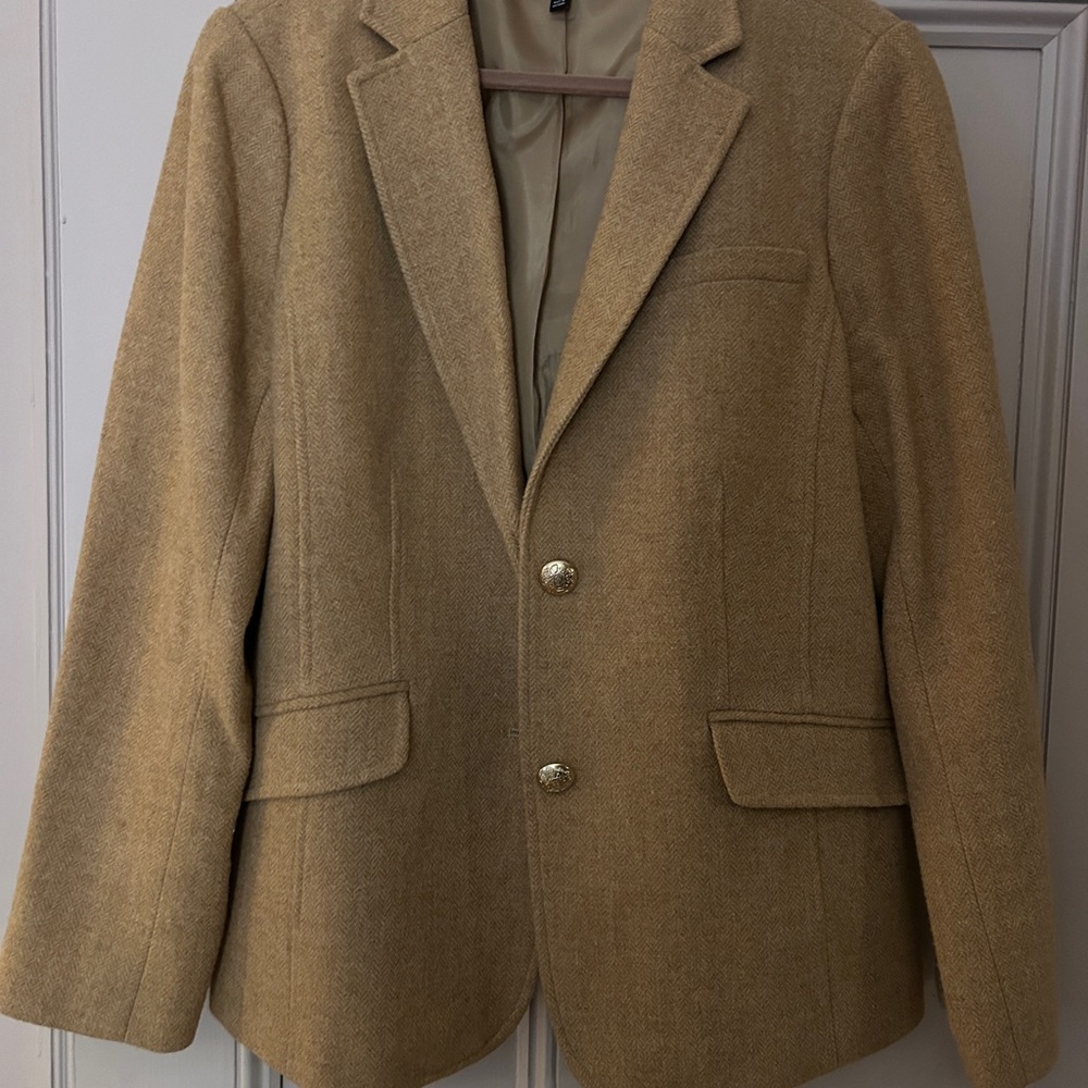Talbots Tan Blazer with Gold Accents